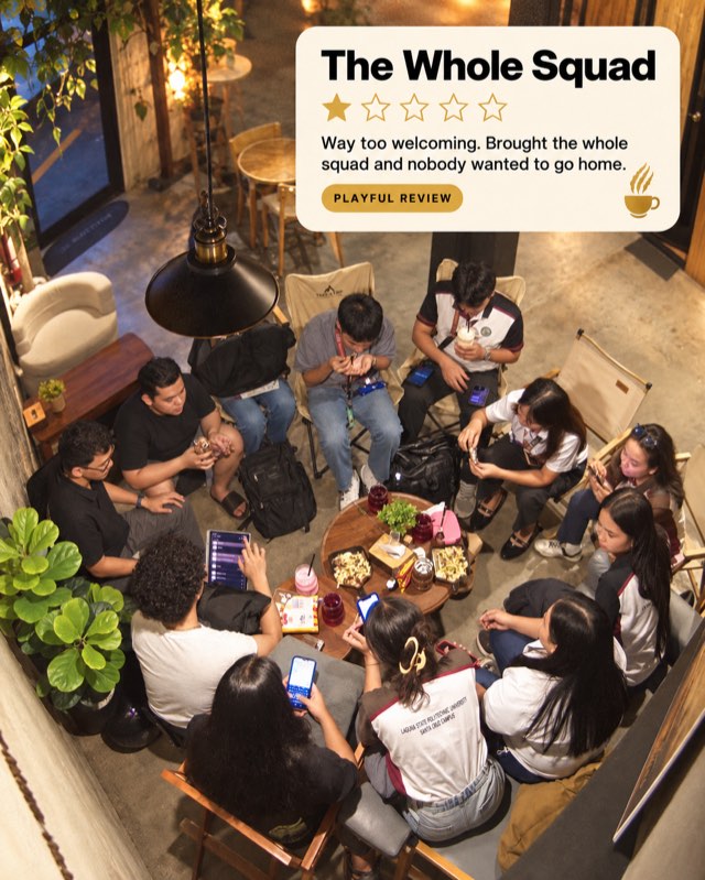 Playful one-star review by “The Whole Squad”: Way too welcoming. Brought the whole squad and nobody wanted to go home.
